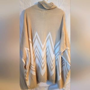 Turtle neck poncho sweater